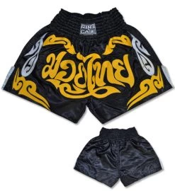 Muay Thai Shorts - Black/Gold/Silver