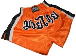 Muay Thai Shorts - Orange/Black/White