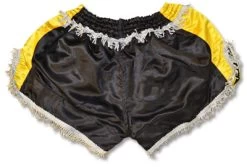 Retro Muay Thai Short - Black/Gold/Silver -Boxing Shop RC31RTSBKG back 51470.1384229623.1280.1280