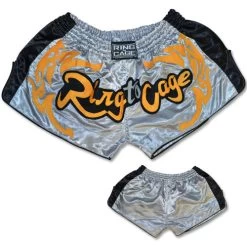 Retro Muay Thai Short - Silver/Black/Gold