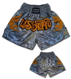 Muay Thai Shorts - Silver/Gold