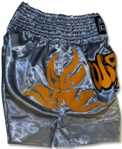 Muay Thai Shorts - Silver/Gold -Boxing Shop RC31SL1 side 49064.1384228652.1280.1280